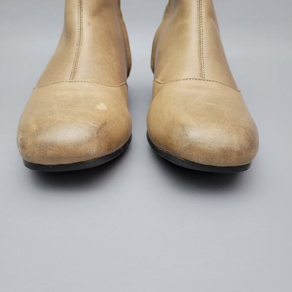 Bussola Size 39/8.5 Caramel Leather Ankle Boots Booties Lined Comfort Side Zip - Picture 6 of 13